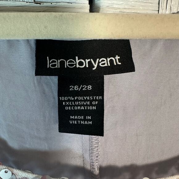 Lane Bryant women’s blouse sequins front poncho style lavender party plus size - Picture 4 of 8